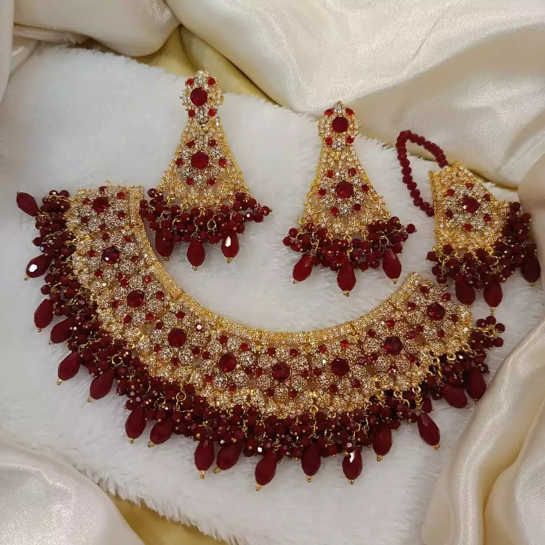 Heavy pearl bridal set Main image