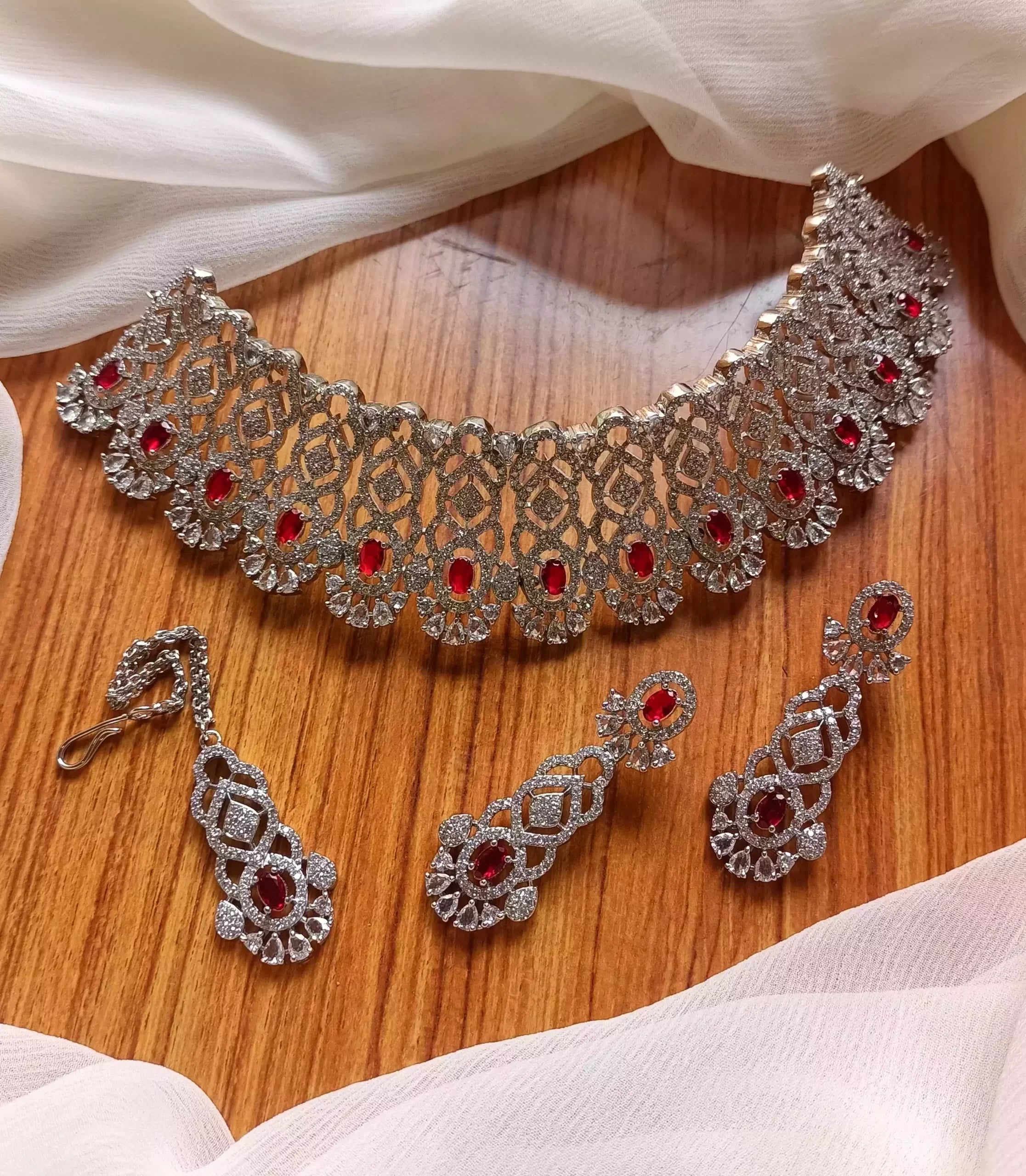 American diamond bridal set