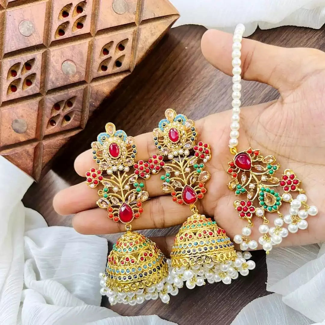 Noratan jhumka earrings