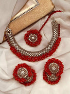 Heavy gajra jhumki teeka set