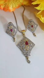 Indian zircon pendant set-018