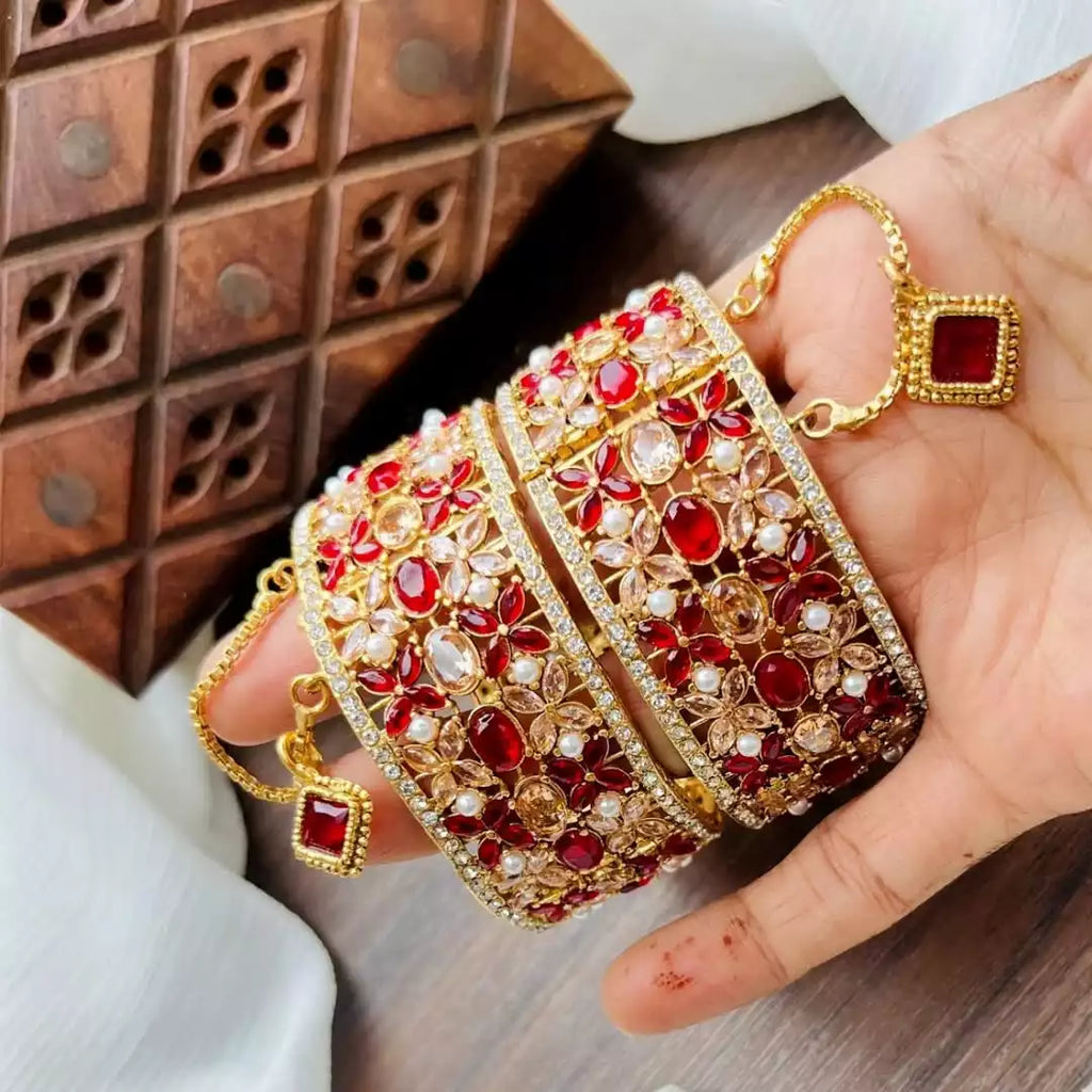 Zircon openable bangle pair