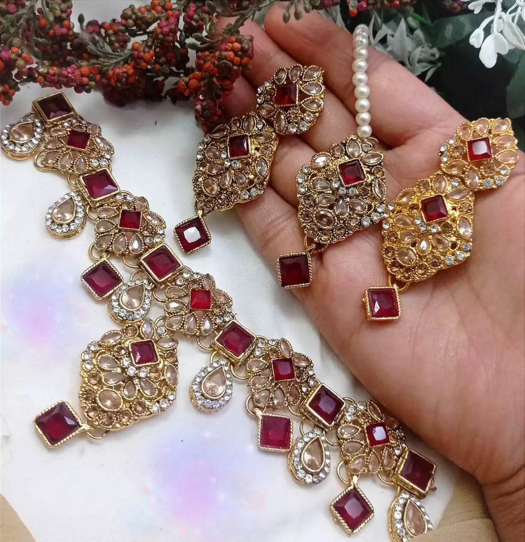 Egyptian polki set with teeka