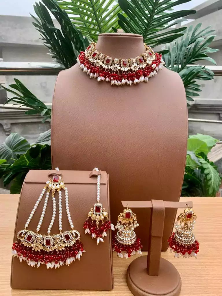 Heavy bridal set with jhumar Main image