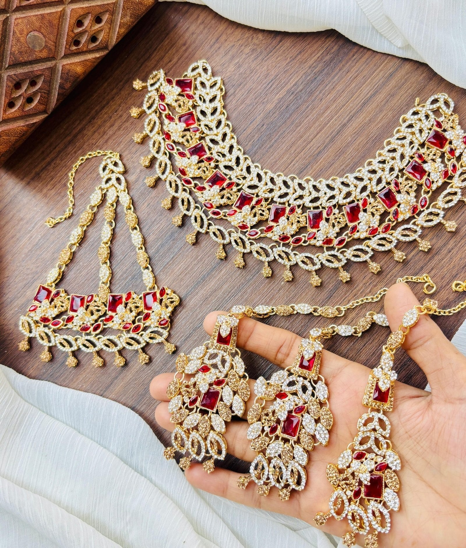 Zircon Bridal set with jhumar Main image