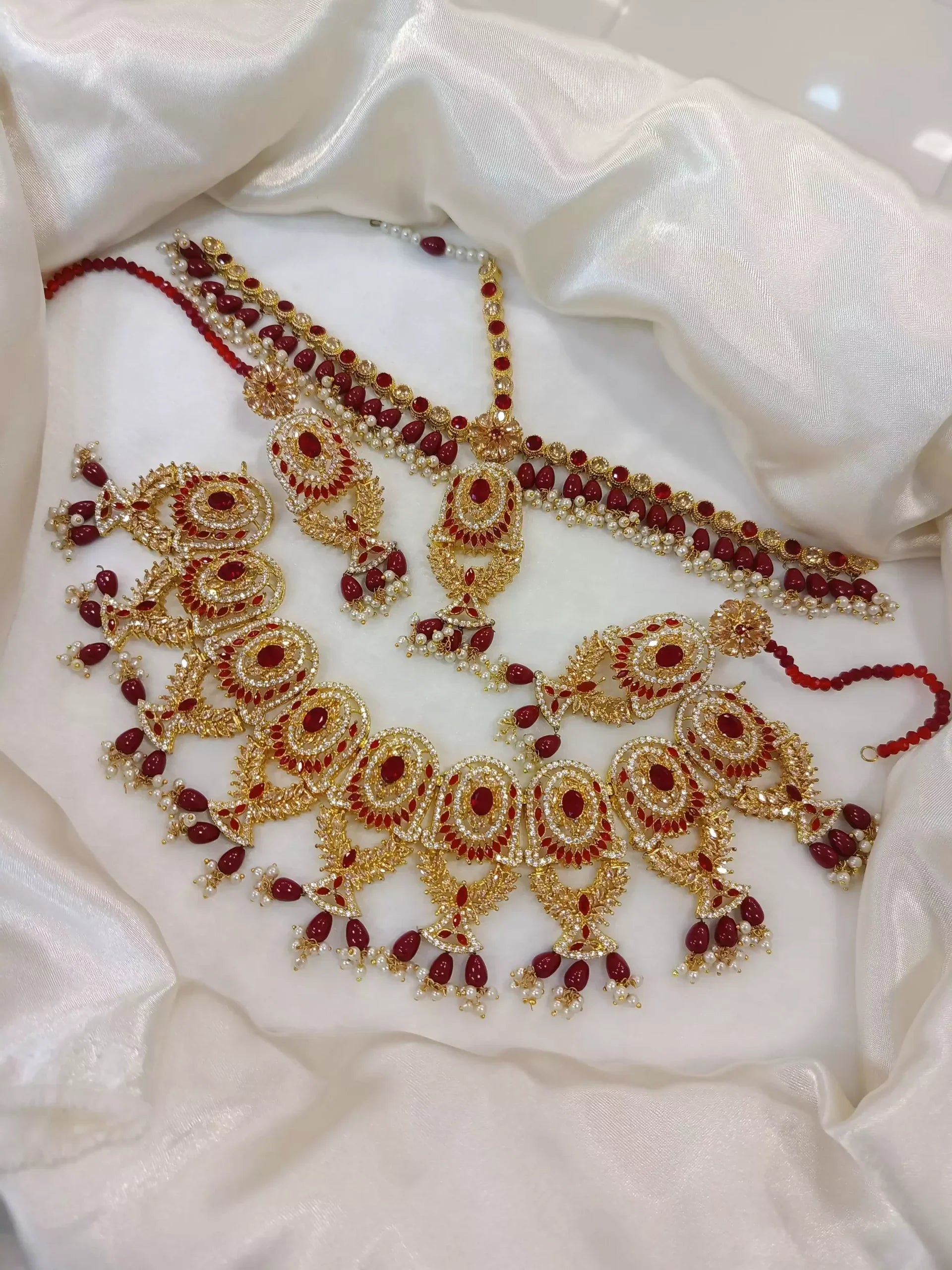 Indian zircon set with matha patti