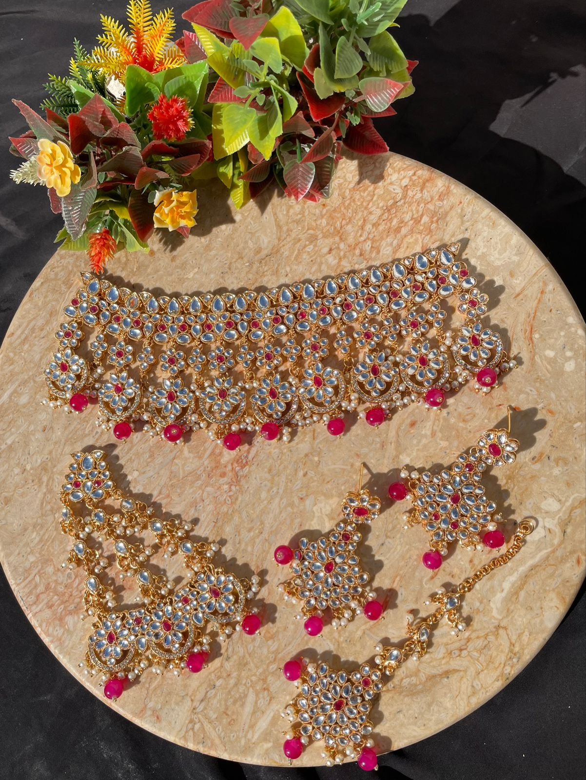 Indian kundan set with jhumar