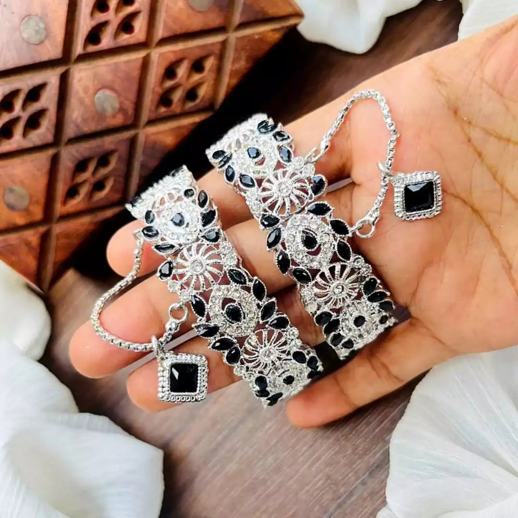 Zircon openable bangle pair