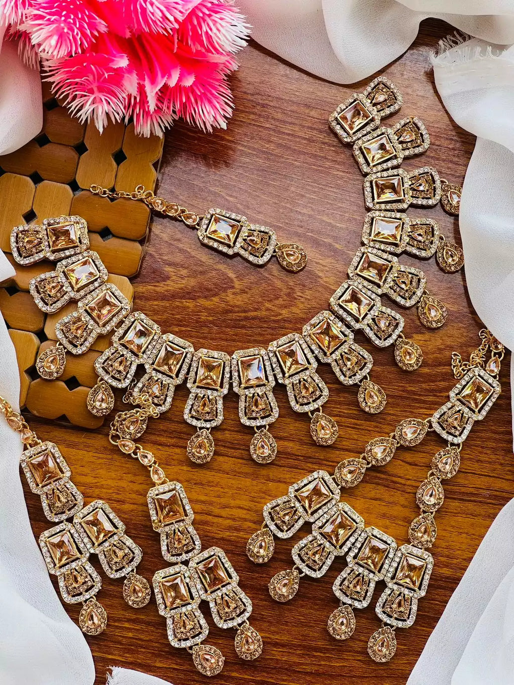 Zircon bridal set with jhumar