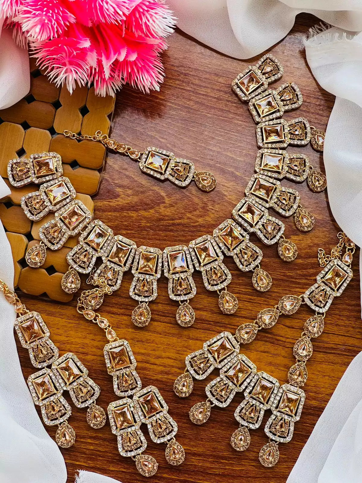 Zircon bridal set with jhumar