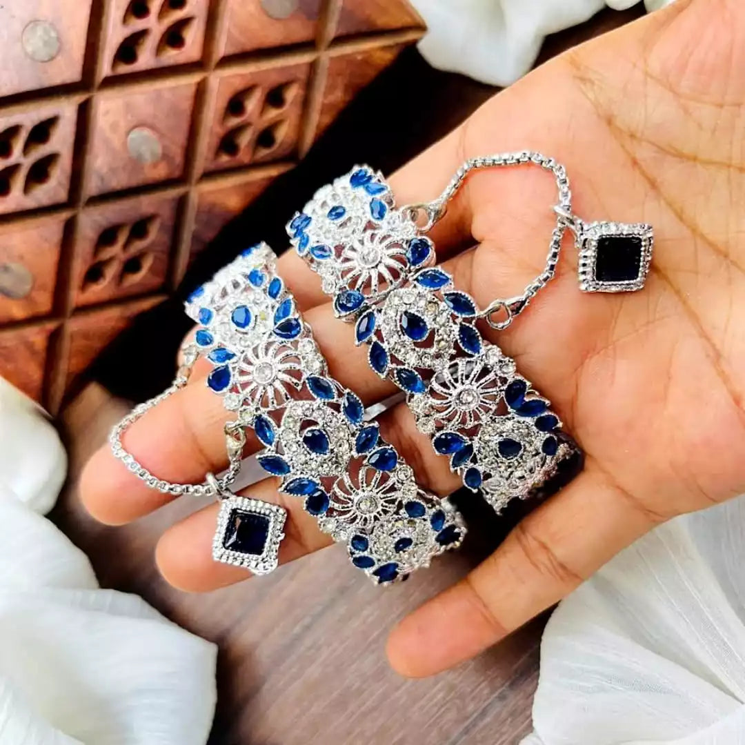 Zircon openable bangle pair