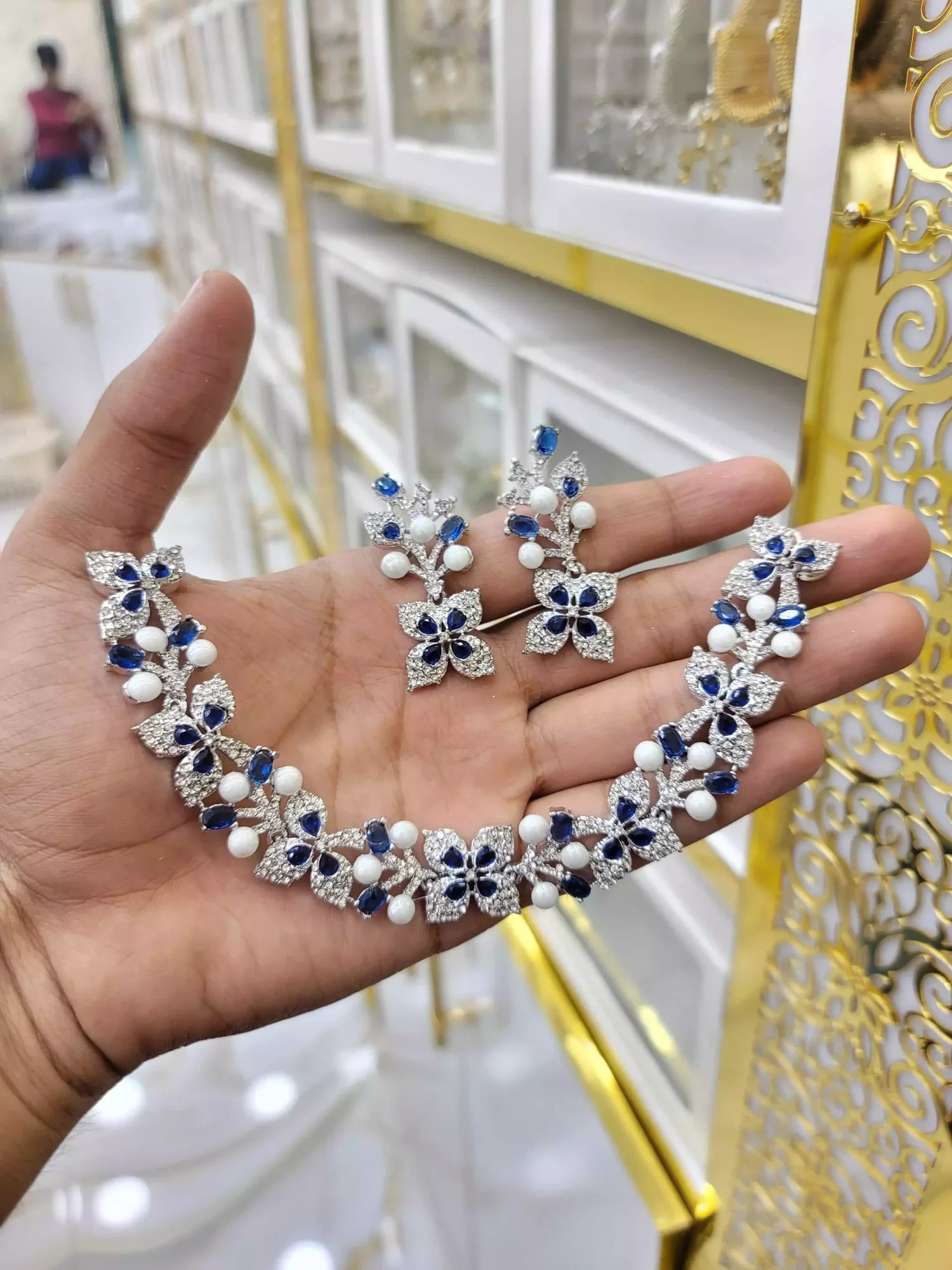 Zircon designer necklace set