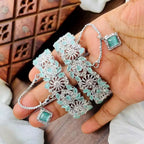 Zircon openable bangle pair