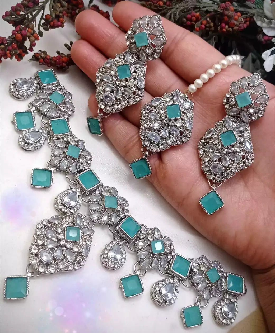 Egyptian polki set with teeka