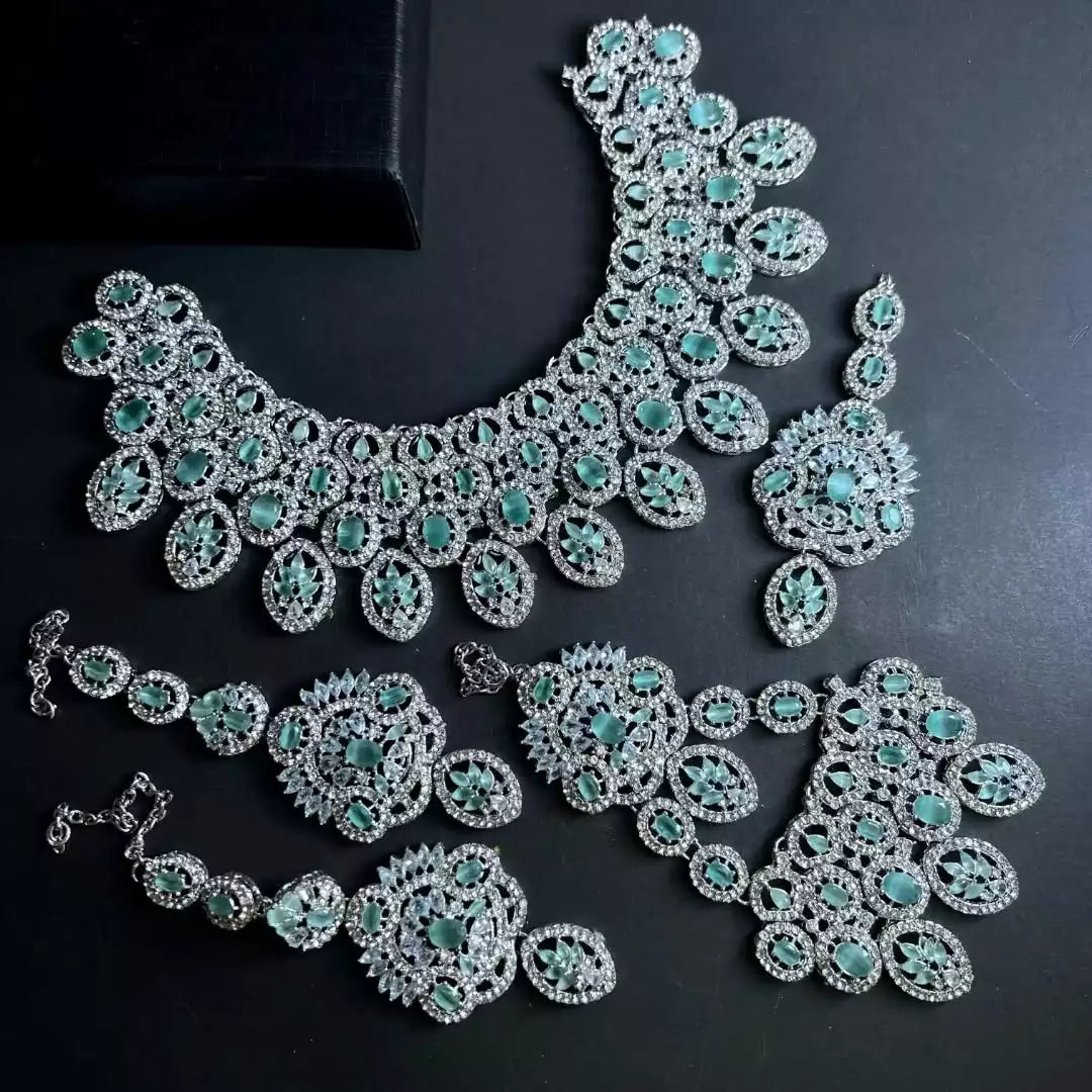 Zircon bridal set with jhumar