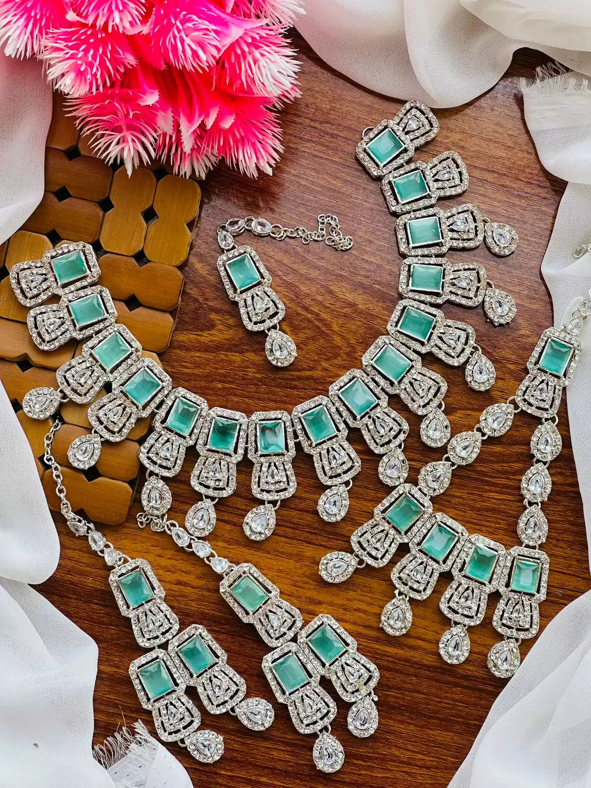 Zircon bridal set with jhumar