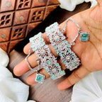 Zircon openable bangle pair