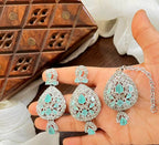 Zircon earrings teeka