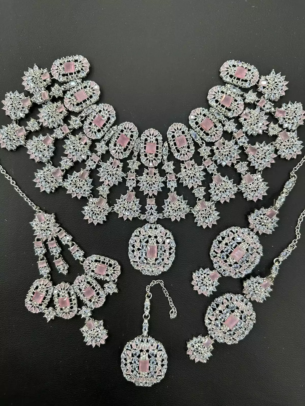 AD Zircon bridal set with jhumar