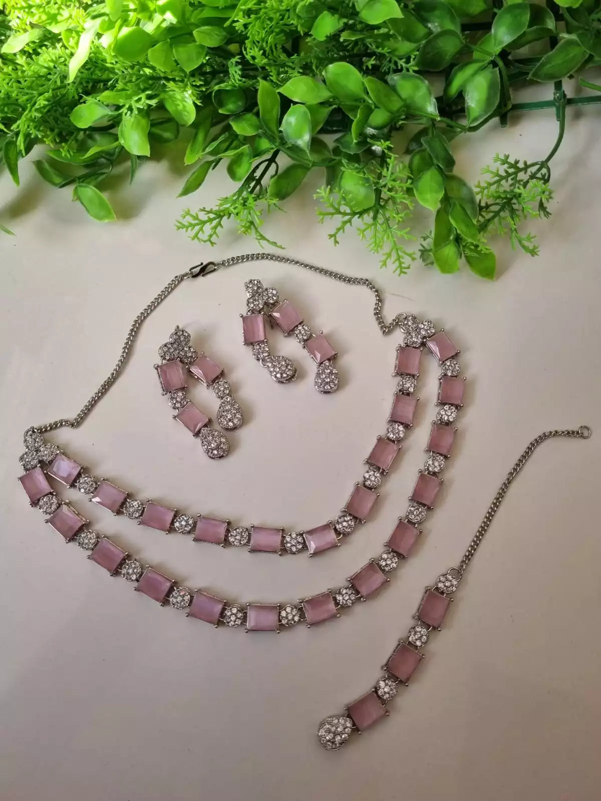 Double layer zircon set with teeka
