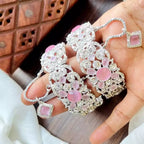 Zircon openable bangle pair