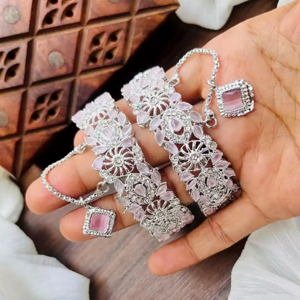Zircon openable bangle pair