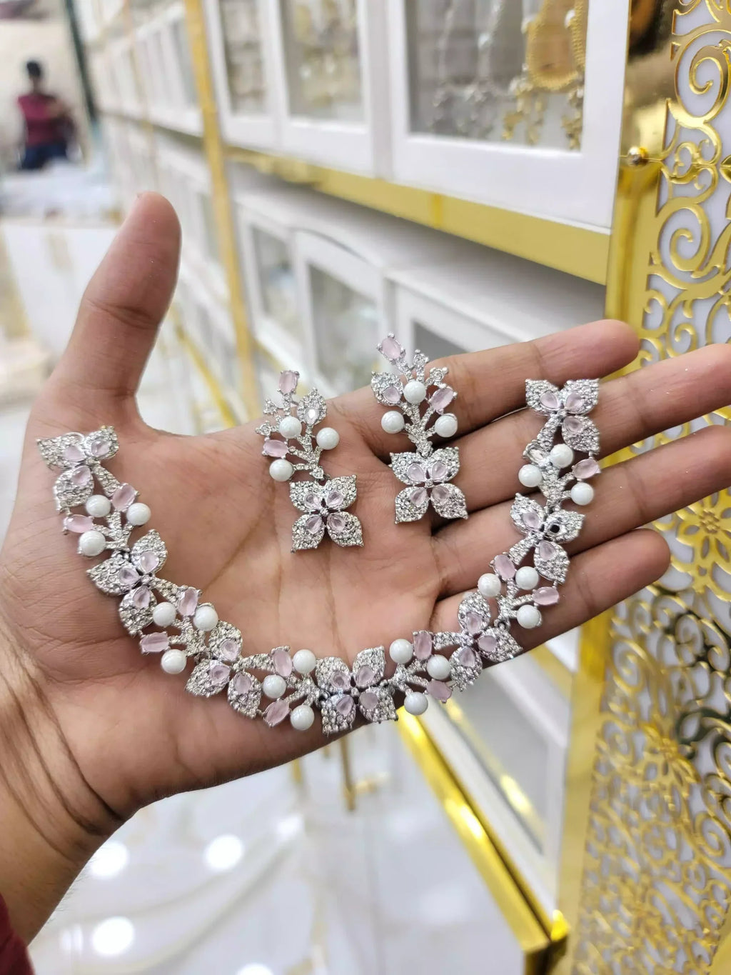 Zircon designer necklace set