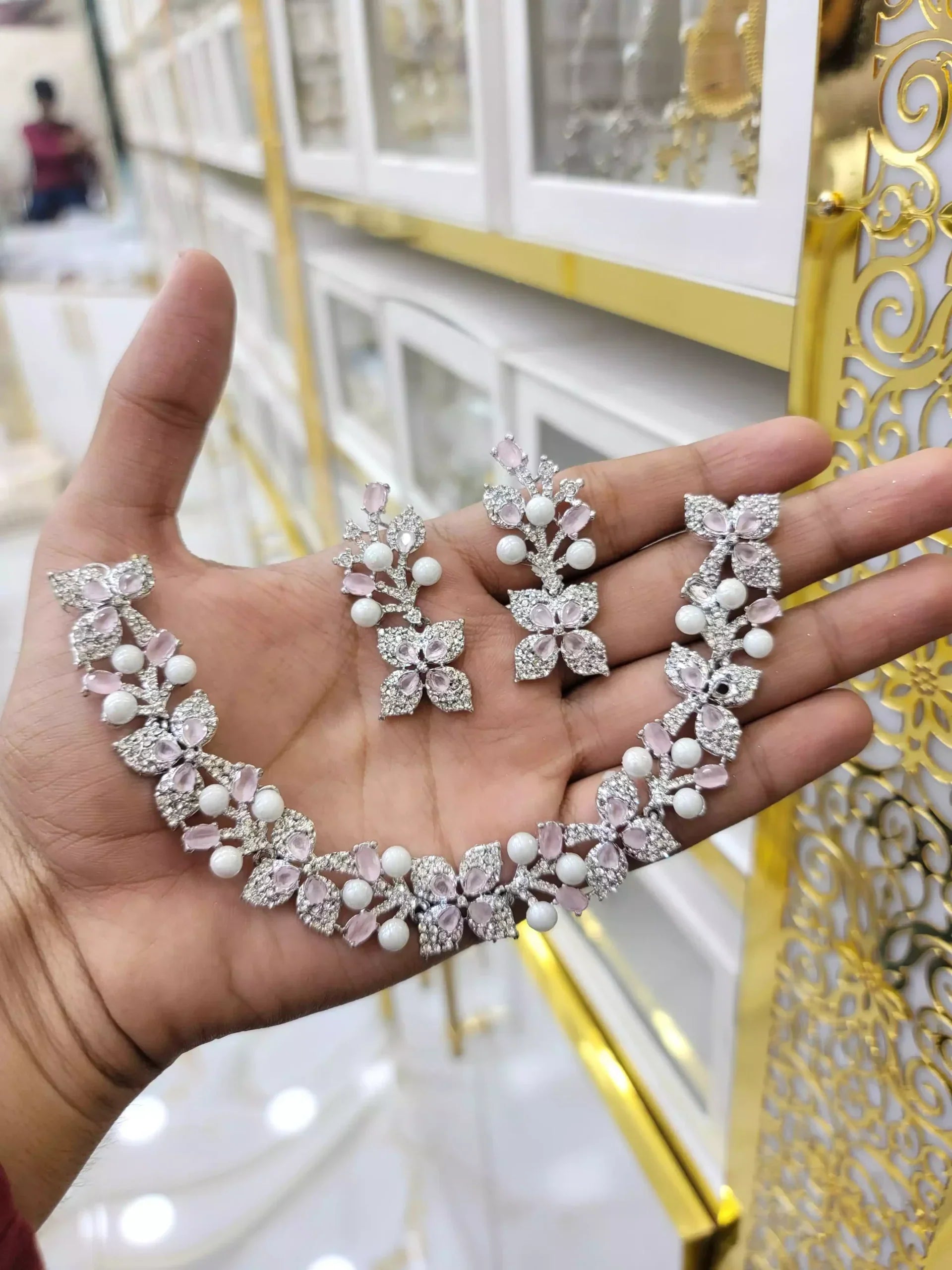 Zircon designer necklace set