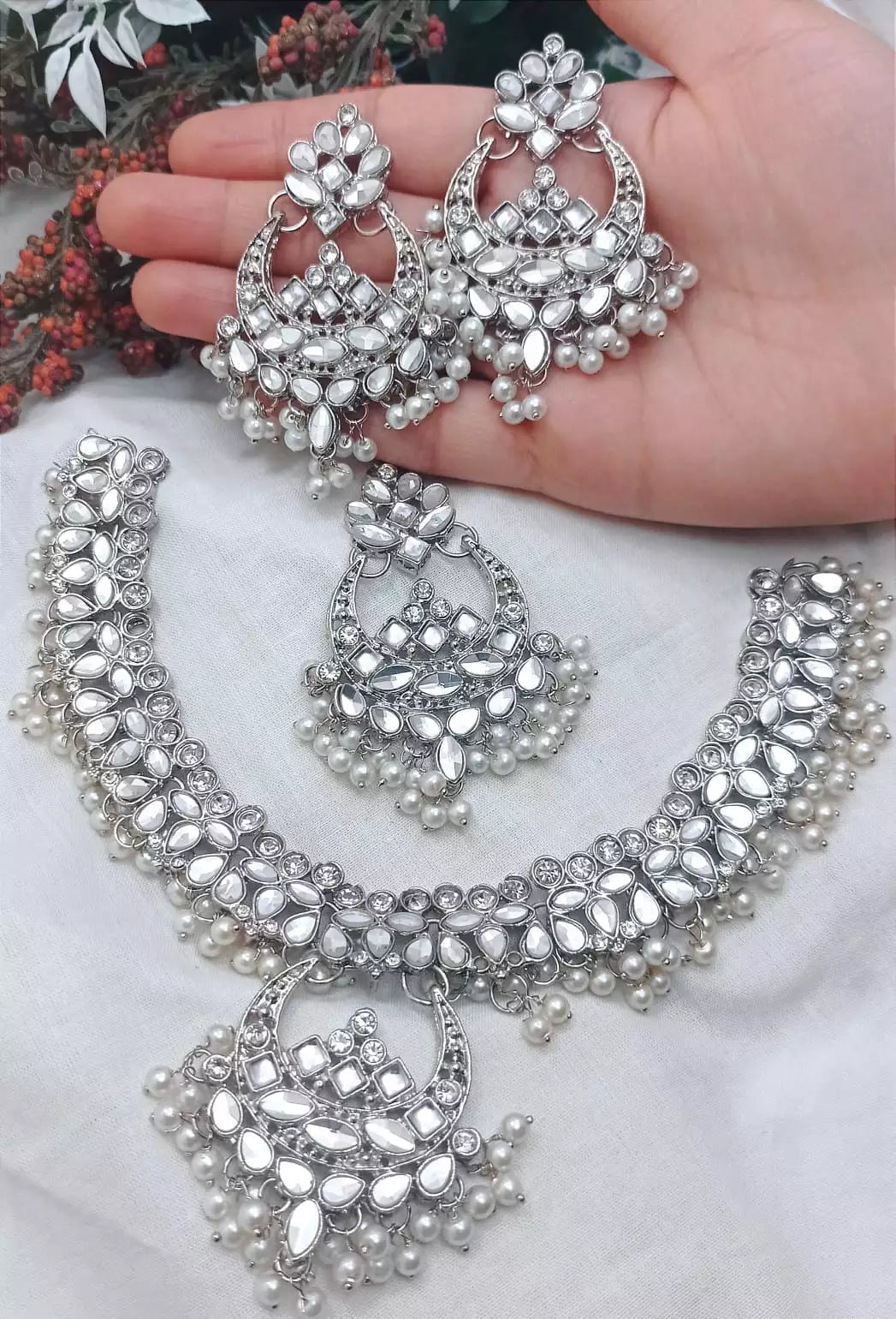 Sheesh kundan necklace set