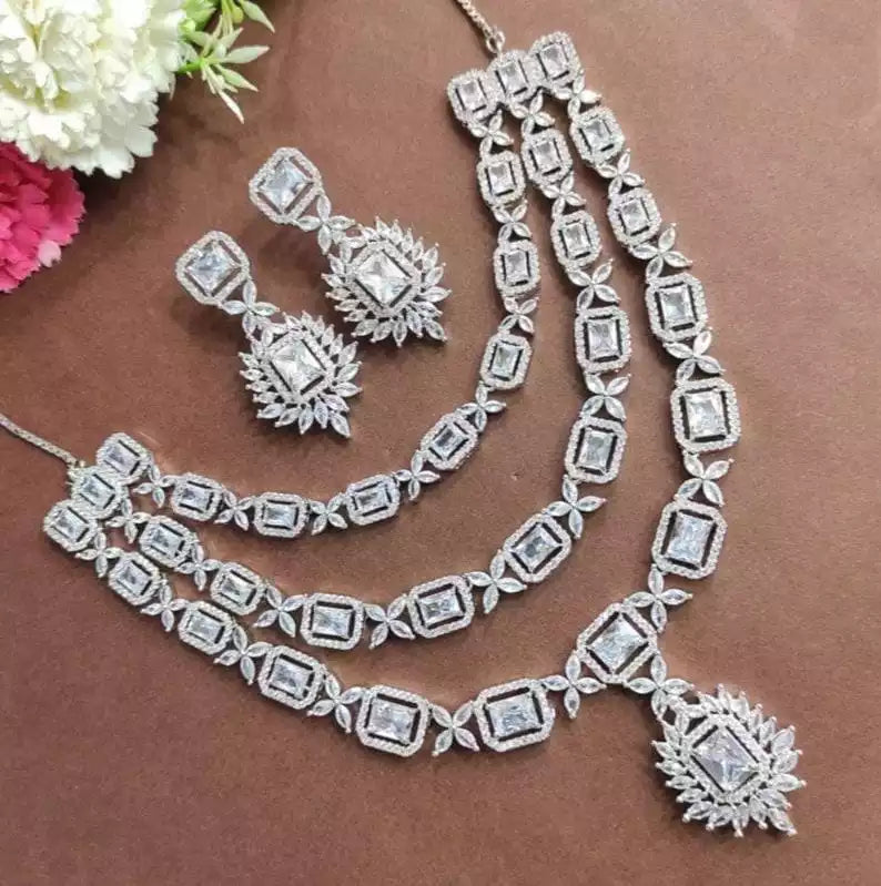 American diamond 3 layer bridal set