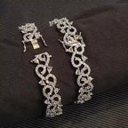 Indian zircon openable bangle pair