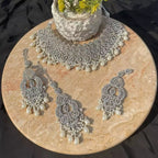 zircon bridal set with long earrings