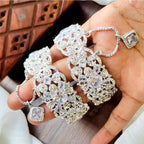 Zircon openable bangle pair