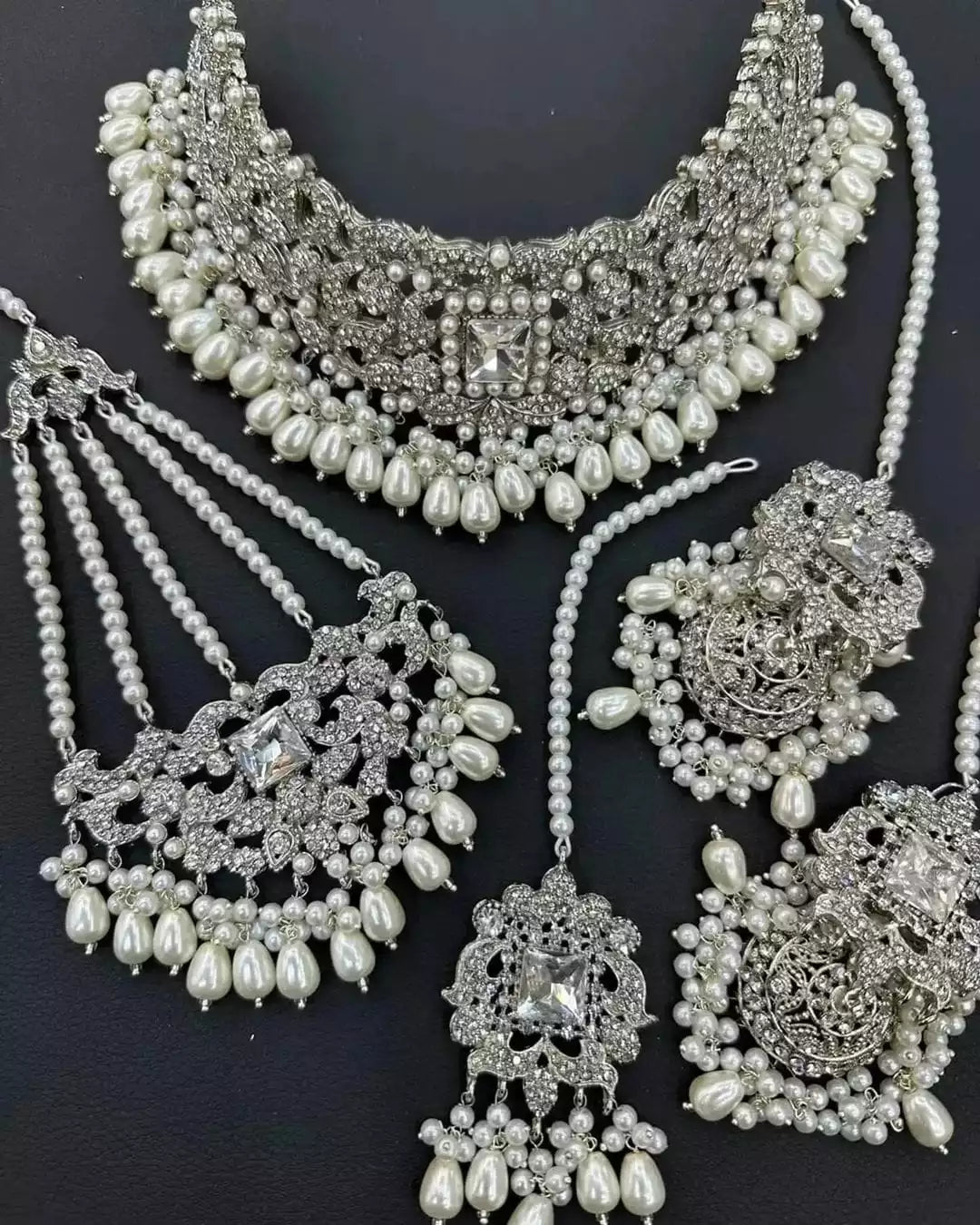 Zircon bridal set with jhumar