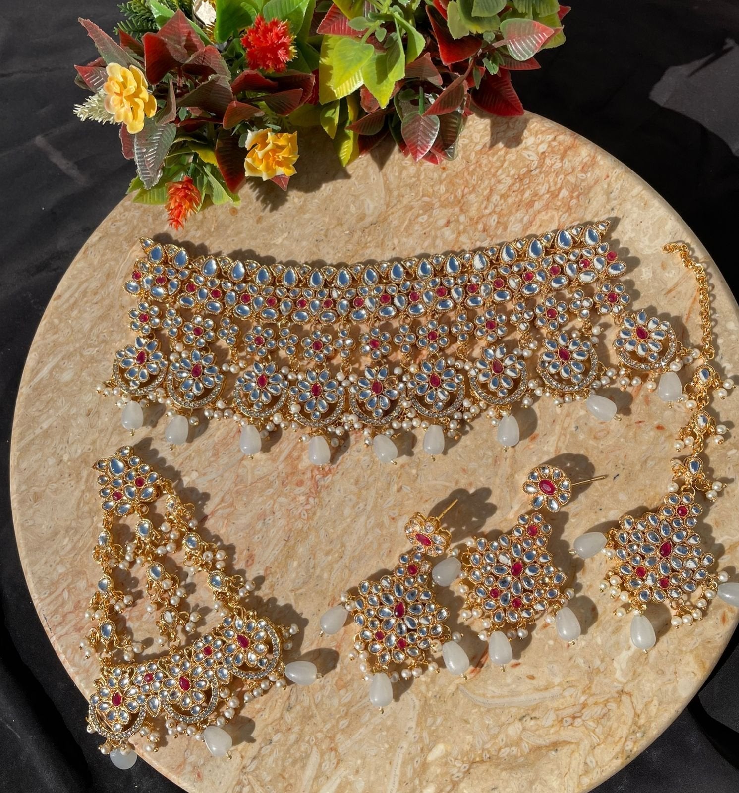 Indian kundan set with jhumar