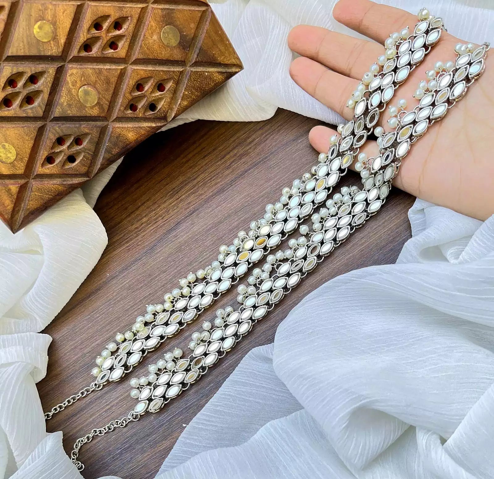 Kundan anklet pair-004