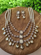 Uncut kundan and zircon maala set
