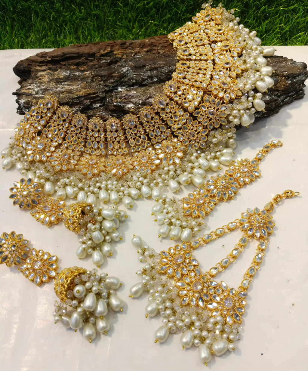 Kundan bridal set with jhumar