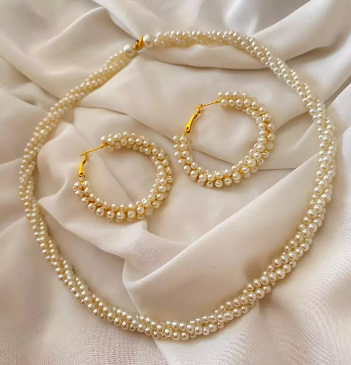 Pearl maala baali set