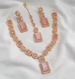 Zircon AD necklace set with teeka - Image 2