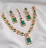 Zircon AD necklace set with teeka - Image 4