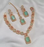 Zircon AD necklace set with teeka - Image 7