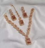 Zircon AD necklace set with teeka - Image 13