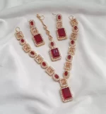 Zircon AD necklace set with teeka - Image 12