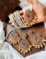 Noratan maala set with big teeka - Image 2