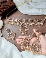 Designer leafy choker teeka set - Image 2