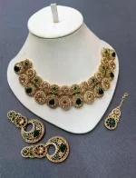 Zircon necklace set with teeka - Image 9
