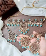 Designer leafy choker teeka set - Image 8