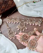 Designer leafy choker teeka set - Image 7