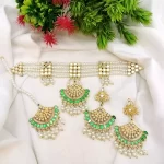 Pearl kundan choker set - Image 6
